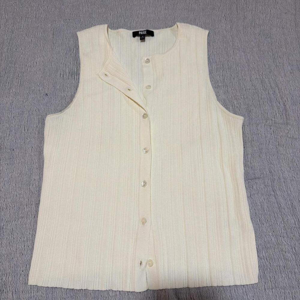 PAIGE Women's Cream and White Vest
